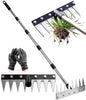 Weeding Rake Puller Tool for Garden,Heavy Duty Iron Weed Puller Cutter Tool - style: 8 Teeth