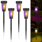 Qualirey 4 Pack Outdoor Solar Bug Zapper,Purple and Warm Light,Black - color: Black, size: Purple and Warm Light