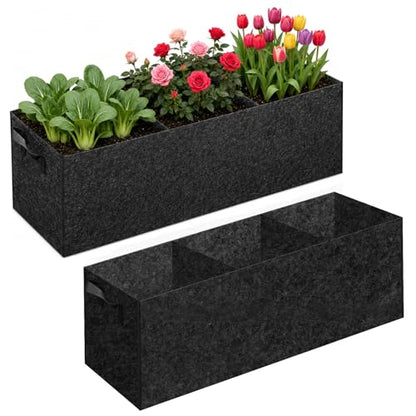 2-Pack Fabric Raised Planter Beds, 22 Gallon, 3x1x1 Ft