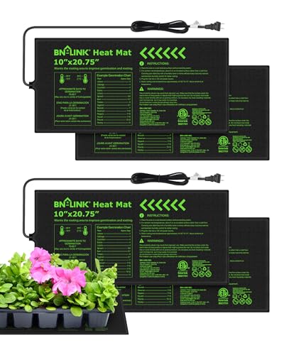 BN-LINK 10" x 20.75" Seedling Heat Mats for Seed Starting Plant Germination - size: 10x20.75 4 Pack