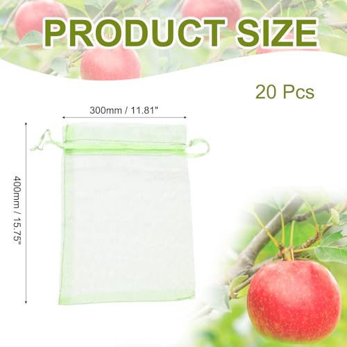 uxcell 20pcs Fruit Protection Bags 15.7x11.8 Garden Netting Cover Green - color: Fruit Green
