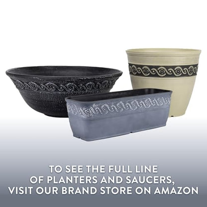 Classic Home and Garden Corinthian Trough Planter, 10", Slate Blue (3 Pack) - color: Slate Blue