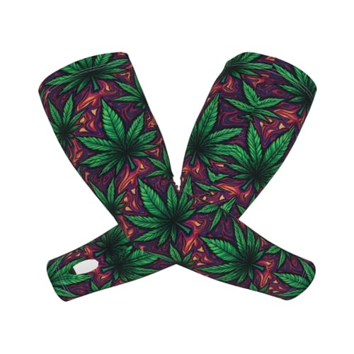 Marijuana Arm Sleeves Cannabis Weed Gardening Sleeves for Women Men - color: Marijuana 068