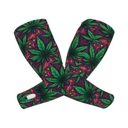Marijuana Arm Sleeves Cannabis Weed Gardening Sleeves for Women Men - color: Marijuana 068