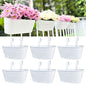 LaLaGreen Modern Rail Planter (11.8 in, 6 Pack) White Metal Deck Buckets - size: 11.8" (30 cm) x 6 Pack