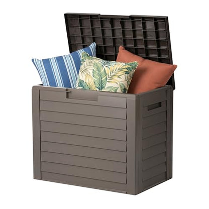 IRIS USA 35 Gallon Outdoor Deck Box, Lockable, Weather-Resistant, Brown - color: Brown