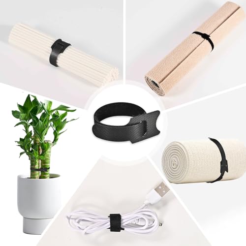 100 Pack Reusable Hook‑Loop Cable Ties, Adjustable Cord Wire Organizer