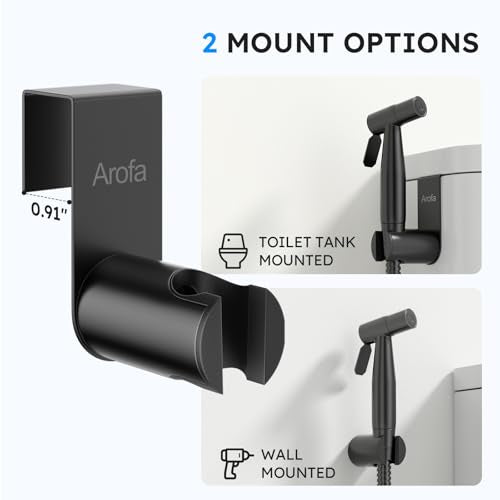 Arofa Black Handheld Bidet Sprayer, Bidet Attachment for Toilet, 3 Pack - color: Black, size: 3 Pack