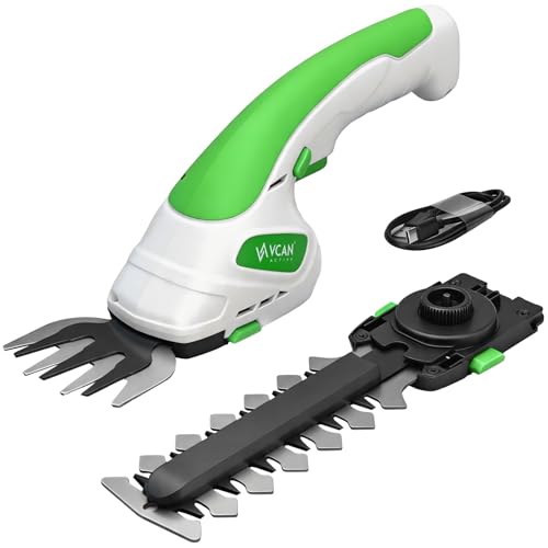 2-in-1 Cordless Hedge Trimmer, Handheld Hedge Trimmer & Cordless Grass Shear with 2.0Ah Rechargeable Battery and Type-C Cable – Electric Grass Trimmer for Garden, Yard, and Lawn (Green-1) - color: Green-1