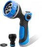 Garden Hose Nozzles,Hose Spray Nozzle with Adjustable 10 Watering Patterns - color: Blue
