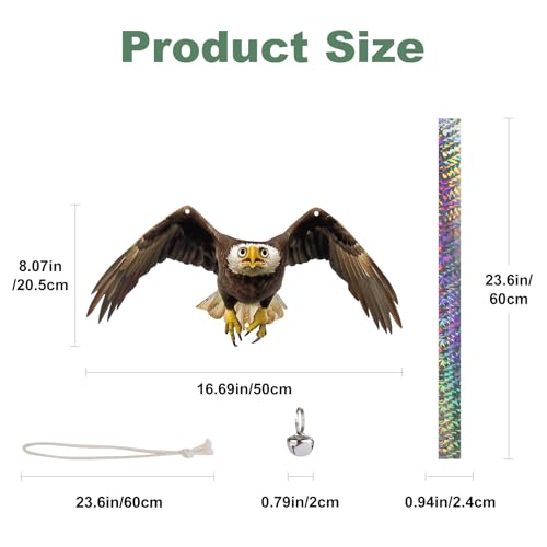 4PCS Hanging Fake Hawk to Keep Pigeon Away from Balcony - color: Black Hawk（1） 4pcs