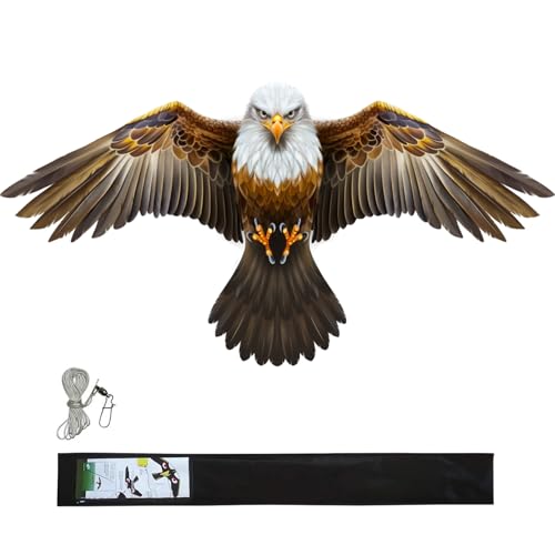eyijklzo Bird Scarer Hawk Flying Kite Without 13ft Pole-Only Brown Kite - style: Brown-Only kite