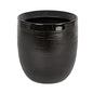Creative Co-Op Embossed Textured Stoneware Planter, Matte Black - color: Matte Black