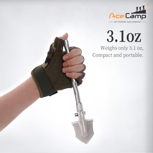 AceCamp Mini Shovel Foldable Detachable Portable Small Hand Shovel with Storage Bag