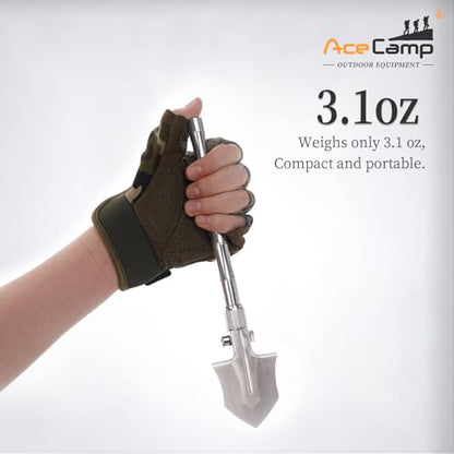 AceCamp Mini Shovel Foldable Detachable Portable Small Hand Shovel with Storage Bag