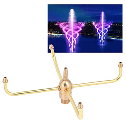 Rotating Fountain Nozzles Fountain Nozzle G1/2 Female Thread Fountain Nozzle Heads G3/4 Male Thread 4 Arm Rotate Brass Spray Head Sprinkler for Garden Pond