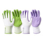 Gardening Gloves, Bamboo Fiber, Touch, Breathable, Rubber Coated, Green & Purple, S to XL - size: Small
