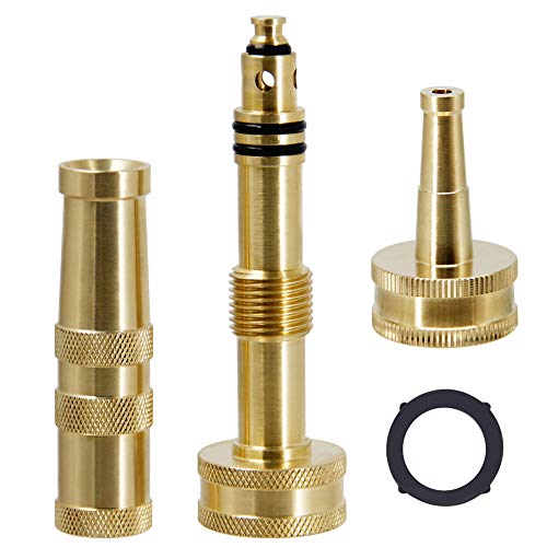 Twinkle Star Brass Heavy Duty Adjustable Twist Hose Nozzle Set - color: Nozzle Jet 1 Pack