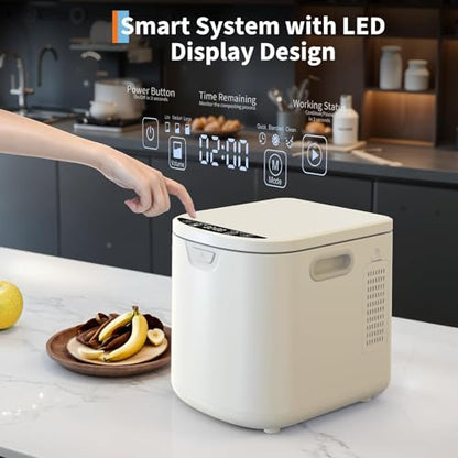 3.5L Electric Composter Countertop, Smart Kitchen Food Waste Compost Bin with 3 Modes, Auto Cleaning, LED Display, Low Noise, Odorless Compost Machine Converts Waste to Fertilizer - style: 3.5 L