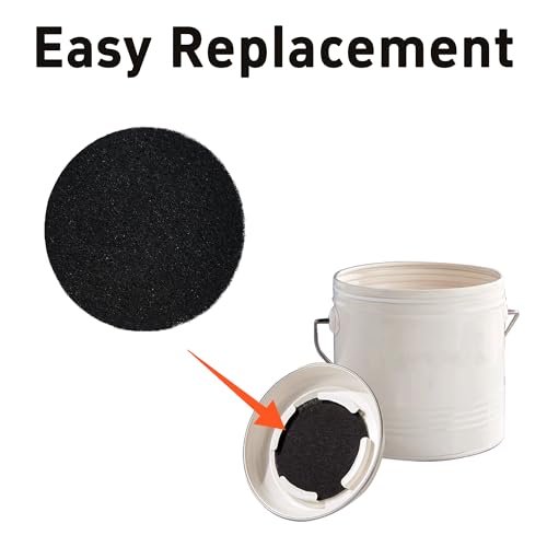 12PCS 6.7” Round Compost Bin Charcoal Filters, 0.4” Thick Activated Carbon Filters for Kitchen Countertop Compost Pail, Home Bucket Filter Replacements