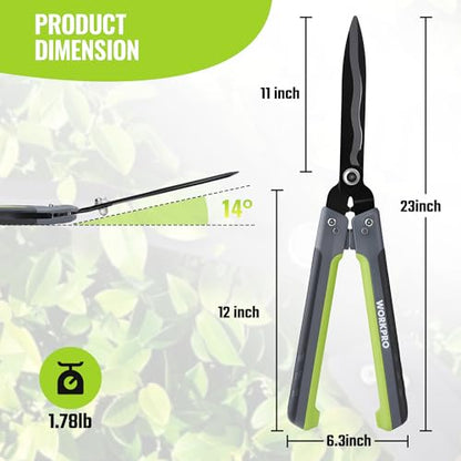 WORKPRO 23” Hedge Shears, Foldable Hedge Clippers for Most Garden Plants