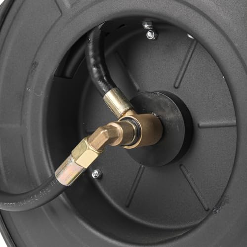 Retractable Air Hose Reel, 3/8 IN x50FT Hybrid Air Hose,Max 300 PSI, Air Compressor Hose Reel with 5 ft Lead in, Ceiling/Wall Mounted,Heavy Duty Air Tool - size: Standard