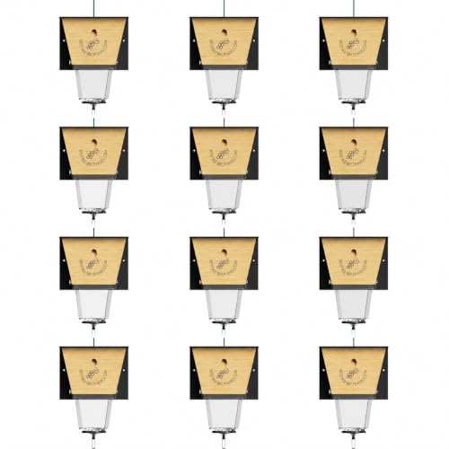 Ultimate Pro Outdoor Carpenter Bee Trap by Best Bee Brothers, Black 12-Pack - color: Black, size: 12 Pack
