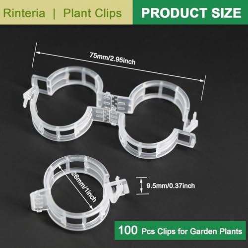 Tomato Clips for Climbing Plants 100 Pack Clear Reusable Plastic