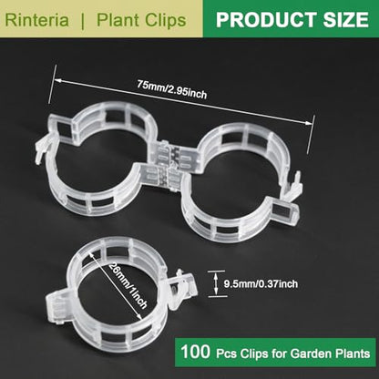 Tomato Clips for Climbing Plants 100 Pack Clear Reusable Plastic