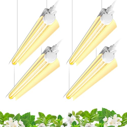 Barrina T8 Grow Light, Full Spectrum 2FT LED Plant Lights, Yellow, 4 Packs - color: Yellow, size: 2FT-4 Packs