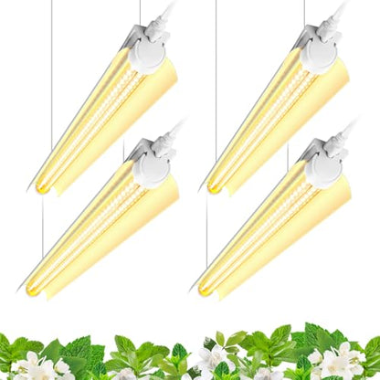 Barrina T8 Grow Light, Full Spectrum 2FT LED Plant Lights, Yellow, 4 Packs - color: Yellow, size: 2FT-4 Packs