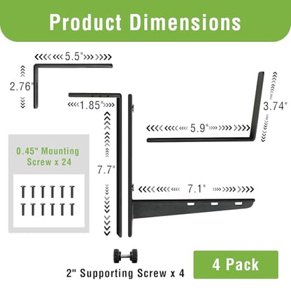 Window Box Brackets, Adjustable Hanging Railing Planter Box Brackets - size: 4 Pack