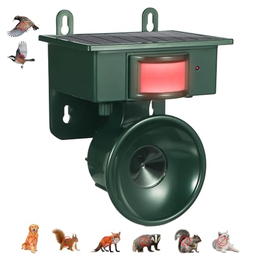 2026 New Solar Ultrasonic Bird Repellent Devices Bird Repeller Outdoor Motion Activated Bird Deterrents for Outside Pigeon Repellent Woodpecker Goose Deterrent for Rooftops Balconies Porch Patio