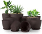 Plant Pots Indoor with Drainage, 10 Pack Multi-Size Planters Set, Brown - color: Brown, size: Pack of 10