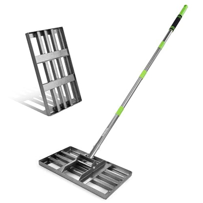 WORKPRO Lawn Leveling Rake, 17"x10" Rake with 75-Inch Adjustable Handle - size: 17''x10''-6FT