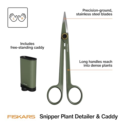 Fiskars 6" Plant Detailer Snips & Holder, Precision Indoor Gardening Tool - size: Detail Snipper