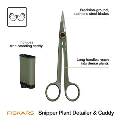 Fiskars 6" Plant Detailer Snips & Holder, Precision Indoor Gardening Tool - size: Detail Snipper