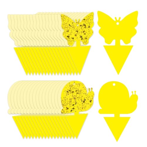 Gideal 36-Pack Dual-Sided Yellow Sticky Traps for Flying Plant Insect Fungus Gnats Flies Aphids Leafminers Thrips