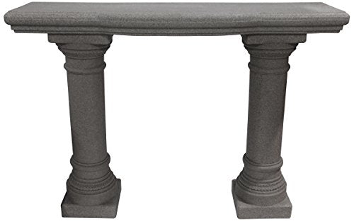 Emsco Group 2316 Lightweight Natural Sandstone Garden Shelf with Columns, 48", Granite - color: Granite, style: Garden Shelf