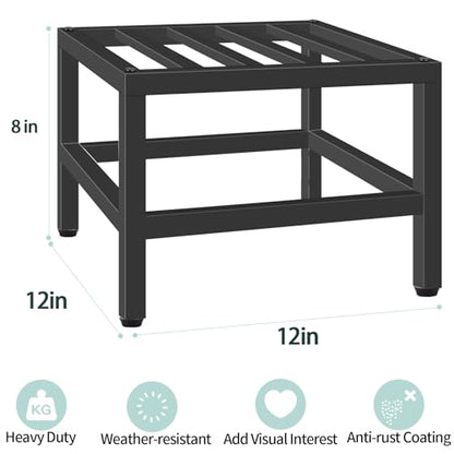 Plant Stand Indoor Outdoor, 3 Pcs Heavy Duty Metal Pedestal Stands - size: 12''-3P