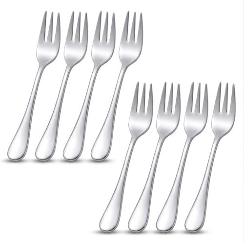 5.4 Inch Small Stainless Steel Dessert Forks,Set of 8 Metal Appetizer Forks