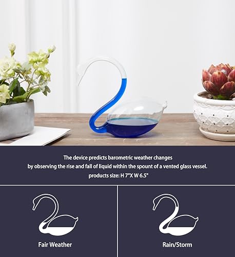 Storm Glass Weather Predictor Swan-Shaped Design Barometer