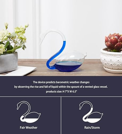 Storm Glass Weather Predictor Swan-Shaped Design Barometer