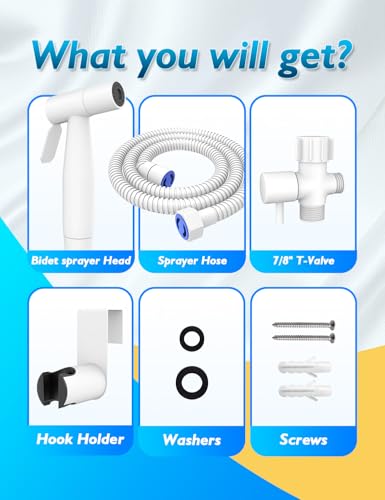 BRITULIF Bidet Sprayer for Toilet, Adjustable Pressure, Matte White - color: Matte White, size: 1 SET - Cold