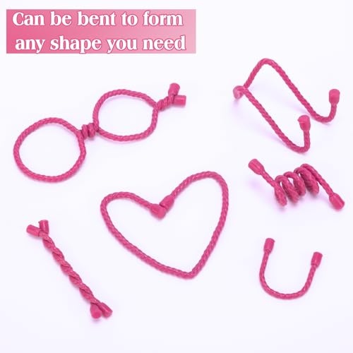 8PCS 12 Inch Silicone Cable Ties, Reusable Bendable Rubber Twist Ties - color: Pink, size: 12in(8pcs)