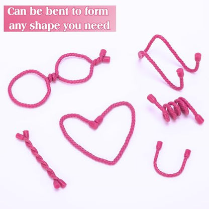 8PCS 12 Inch Silicone Cable Ties, Reusable Bendable Rubber Twist Ties - color: Pink, size: 12in(8pcs)