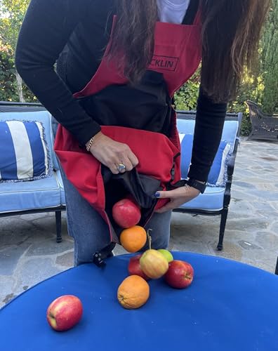Rocklin™ Gardening Apron, Heavy Duty Canvas, Deep Pouch, Waterproof - color: Red