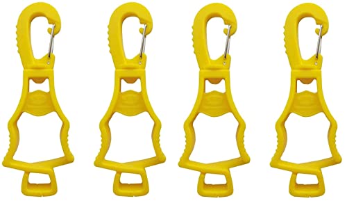 Seibertron Patented Glove Clips, Work Gloves Grabber Holder Clip to Pants, 4 Pieces Yellow - color: Yellow 4 Pieces