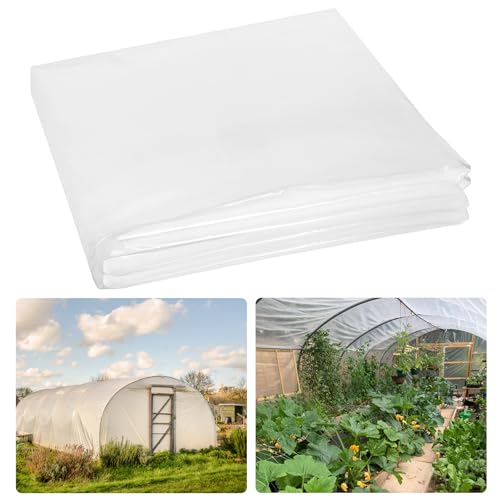 10x35 FT Greenhouse Plastic Sheeting,Transparent Greenhouse Film, UV Resistant Waterproof Plastic Covering for Winter, Polyethylene Greenhouse Covering for Farm, Garden,Agriculture - size: 10×35FT