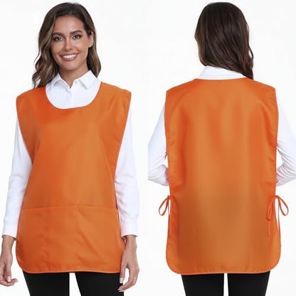 Xeoxarel Unisex Cobbler Apron with 3 Deep Pockets, Smock Vest Apron - color: 3 Pack - Orange